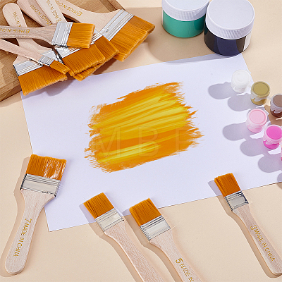 Nylon Paint Brushes with Wooden Handle AJEW-WH0871-15-1