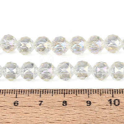 Electroplate Transparent Glass Round Beads Strands EGLA-T029-8mm-12T-17-1