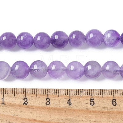 Natural Amethyst Beads Strands G-M445-8MM-01A-1