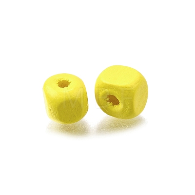 Spray Painted Wooden Beads WOOD-P021-01A-27-1