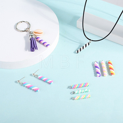Craftdady 90Pcs 9 Colors Handmade Polymer Clay Pendants CLAY-CD0001-08-1