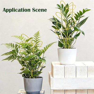 Leaf-Shaped Iron Plant Trellis AJEW-G074-03B-1