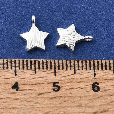 925 Sterling Silver Textured Star Charms STER-K188-09A-S-1