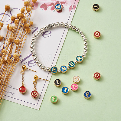 Alloy Enamel Spacer Beads ENAM-FW0001-001-NR-1