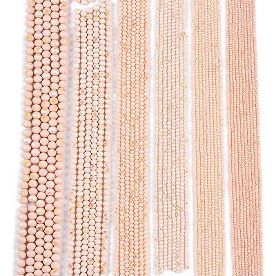 Electroplate Opaque Solid Color Glass Beads Strands EGLA-A044-P4mm-L05-1