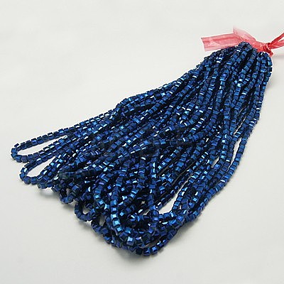 Electroplate Glass Beads Strands EGLA-D018-6x6mm-55-1