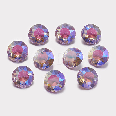 Faceted Glass Rhinestone Charms RGLA-F051-8mm-001PS-1