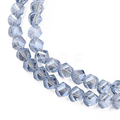 Electroplate Transparent Glass Beads Strands EGLA-N002-39-F02-1