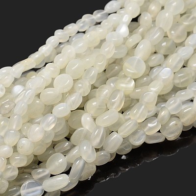 Natural White Moonstone Nuggets Beads Strands G-J335-45-1