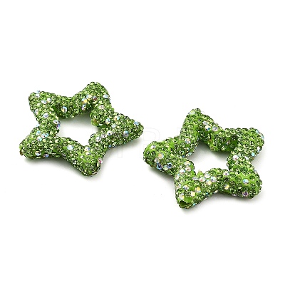 Star Shape Polymer Clay Rhinestone Beads CLAY-NH0001-06I-1