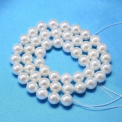 Round Shell Pearl Bead Strands X-BSHE-L011-6mm-A013-1