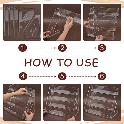 4-Tier Acrylic Display Riser Stands for Cosmetic Jewelry ODIS-UN0001-36A-1