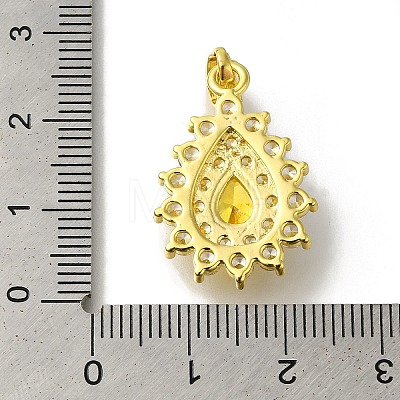 Rack Plating Brass Micro Pave Cubic Zirconia Pendant KK-H485-39G-02-1