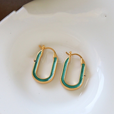 Brass Enamel Hoop Earrings WG72E93-01-1
