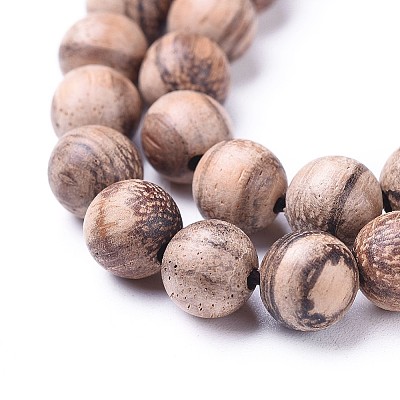 Natural Wood Beads Strands X-WOOD-F008-06-A-1