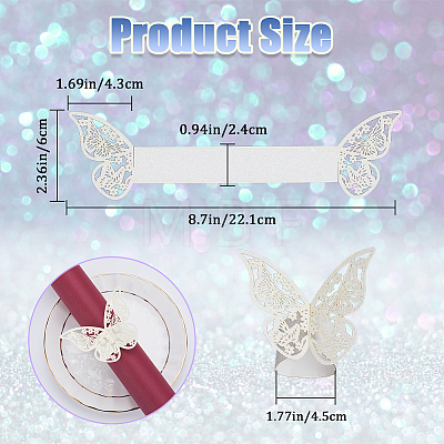 Butterfly Paper Napkin Rings AJEW-WH0348-03-1