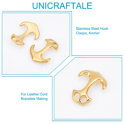 Unicraftale 10Pcs Ion Plating(IP) 304 Stainless Steel Hook Clasps STAS-UN0048-07-1
