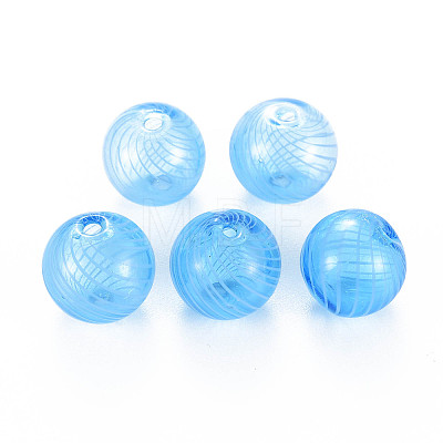 Transparent Handmade Blown Glass Globe Beads X-GLAA-T012-40C-05-1
