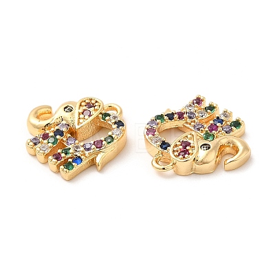Brass with Colorful Cubic Zirconia Charms KK-F860-60G-1