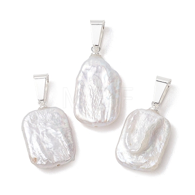 Natural Baroque Keshi Pearl Pendants PALLOY-JF05467-1