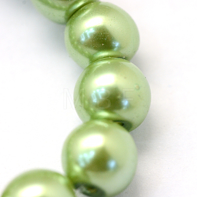 Baking Painted Pearlized Glass Pearl Round Bead Strands HY-Q330-8mm-26-1
