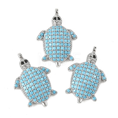 SHEGRACE Brass Synthetic Turquoise Pendants XGRQ5K404-840P-1