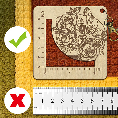 Wooden Square Frame Crochet Ruler DIY-WH0536-010-1