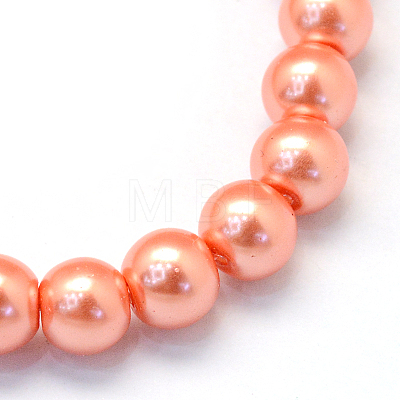 Baking Painted Pearlized Glass Pearl Round Bead Strands HY-Q003-6mm-77-1