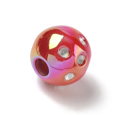 UV Plating Opaque Acrylic European Bead Rhinestone Settings AC-CBA6658-06-1