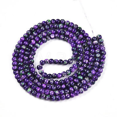 Baking Paint Glass Beads Strands DGLA-N003-4mm-A07-1