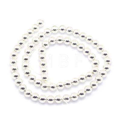 Electroplate Non-magnetic Synthetic Hematite Beads Strands G-L485-01G-S-1