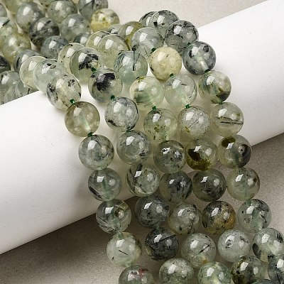 Natural Prehnite Beads Strands G-G457-8mm-03-1