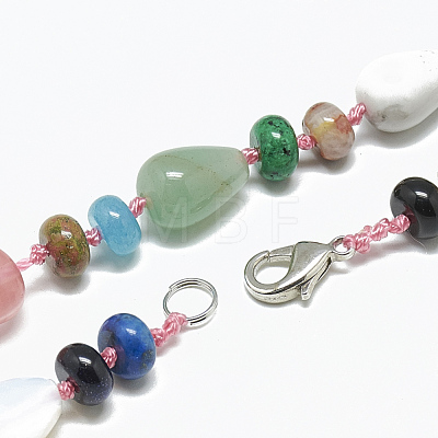 Natural & Synthetic Gemstone Beaded Necklaces NJEW-S389-24-1