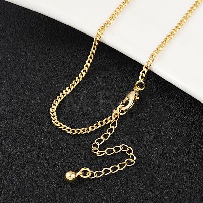 Brass Curb Chain Necklaces X-NJEW-K123-09G-1