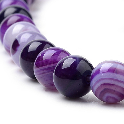 Natural Striped Agate/Banded Agate Beads Strands X-G-S259-04F-6mm-1