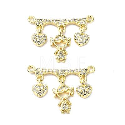 Rack Plating Brass Micro Pave Clear Cubic Zirconia Pendants KK-R157-12C-G-1