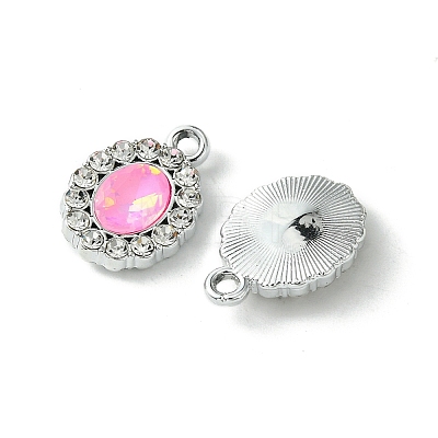 UV Plating Alloy with Mixed Color Glass Rhinestone Pendants FIND-B039-06P-1