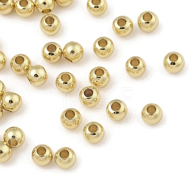 Rack Plating Brass Round Beads KK-A235-01G-02-1