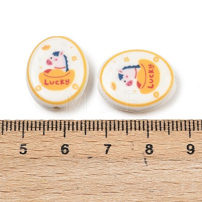 Printed Handmade Porcelain Beads PORC-B009-01A-1