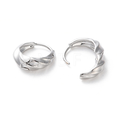 Rack Plating Twist Brass Hoop Earrings EJEW-S241-17P-1