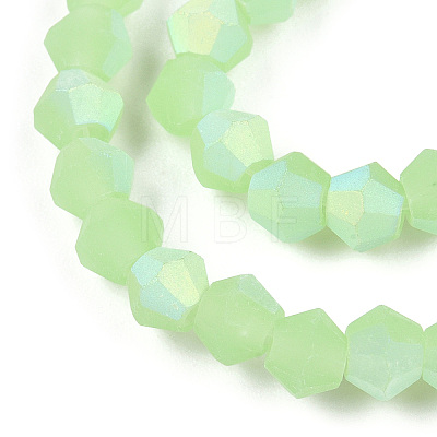 Imitation Jade Bicone Frosted Glass Bead Strands EGLA-A039-J2mm-MB01-1