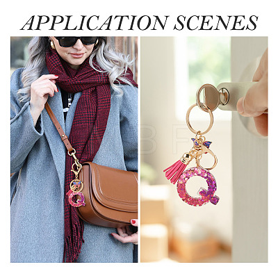 Alloy Resin Butterfly Keychains KEYC-TADJ0002-02G-Q-1