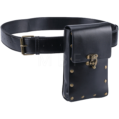 Woman's PU Leather Outdoors Cell phone Waist Bag AJEW-WH0504-39B-1