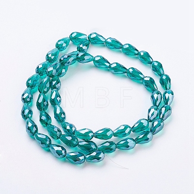 Electroplate Glass Beads Strands EGLA-R008-15x10mm-M-1