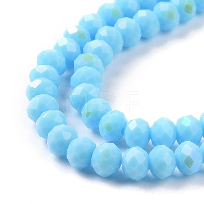 Electroplate Opaque Solid Color Glass Beads Strands EGLA-A034-P8mm-L11-1