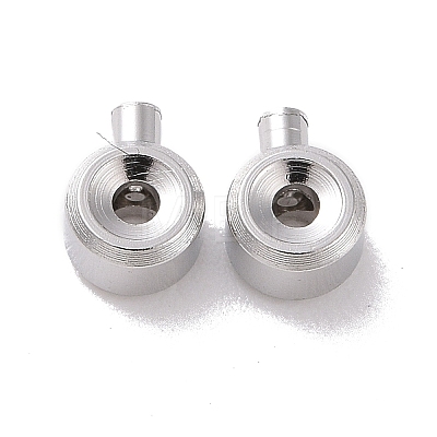 Anti-Tarnish Rhodium Plated 925 Sterling Silver Crimp Beads STER-D035-01P-1