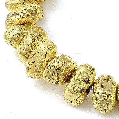 Electroplated Natural Lava Rock Beads Strands G-L606-D02-01B-1