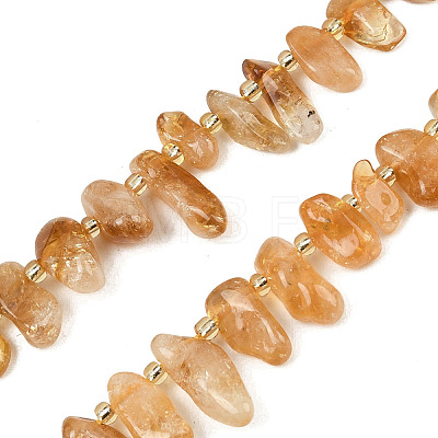 Heated Natural Citrine Beads Strands G-L657-F01-01-1