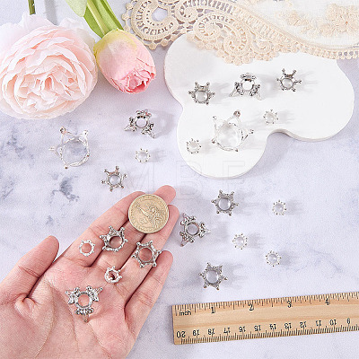 26Pcs 4 Styles Crown Alloy Display Stands for Gemstone FIND-AR0006-93S-1