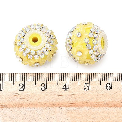 Bling Resin Rhinestone Flower Beads LS-OACR-D310-01P-B-1